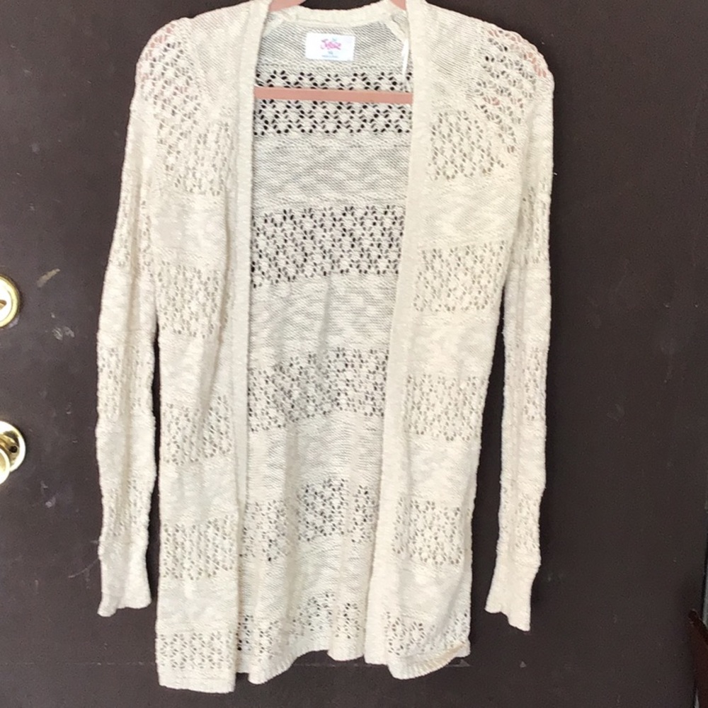 Justice Long Off White Sweater